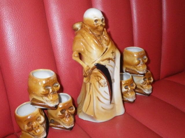 50'S★死神★スカル★デカンタ★ビンテージ★ポイズンボトル★髑髏★骸骨★毒瓶