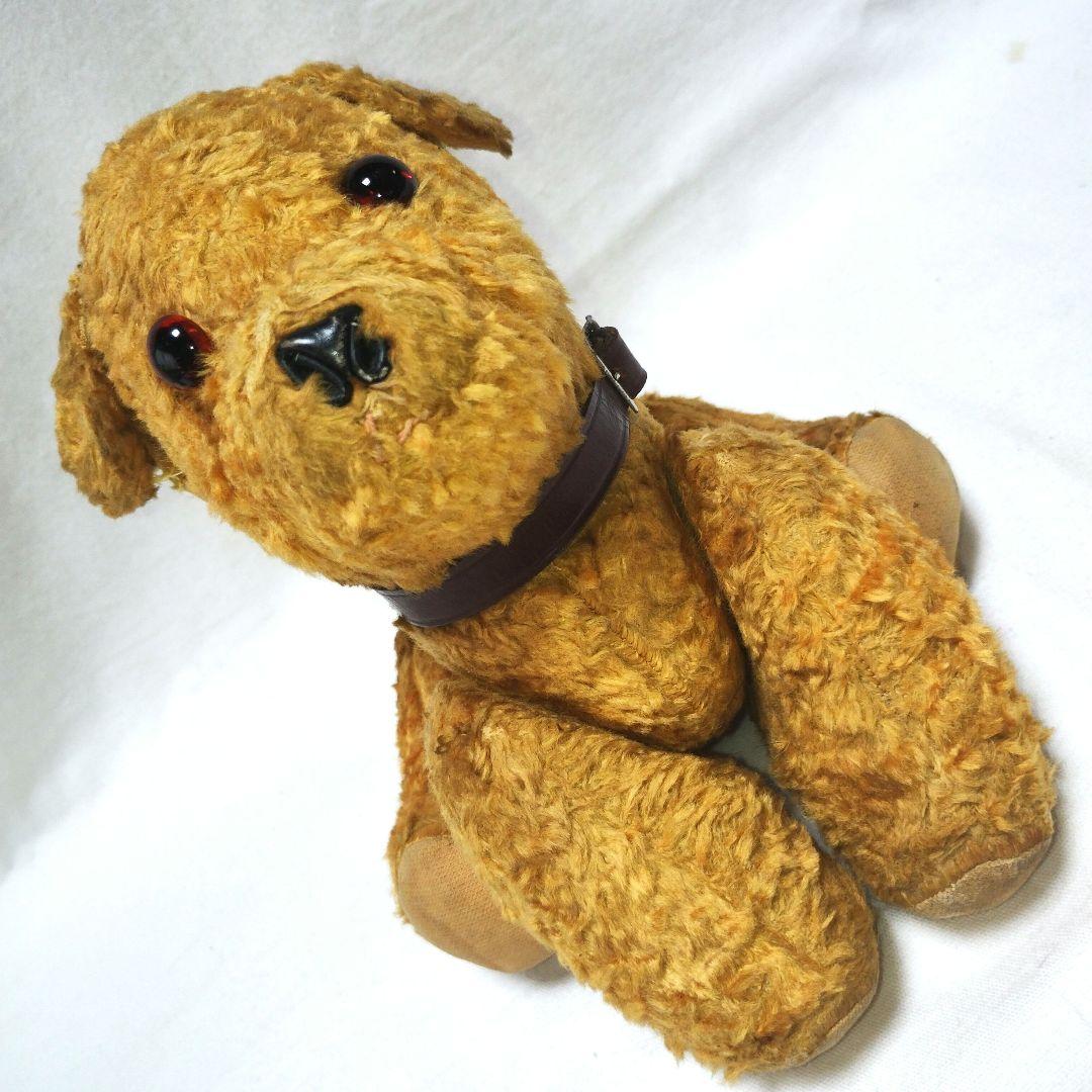 【アンティーク】茶色の小犬のぬいぐるみ　ヴィンテージ レトロ